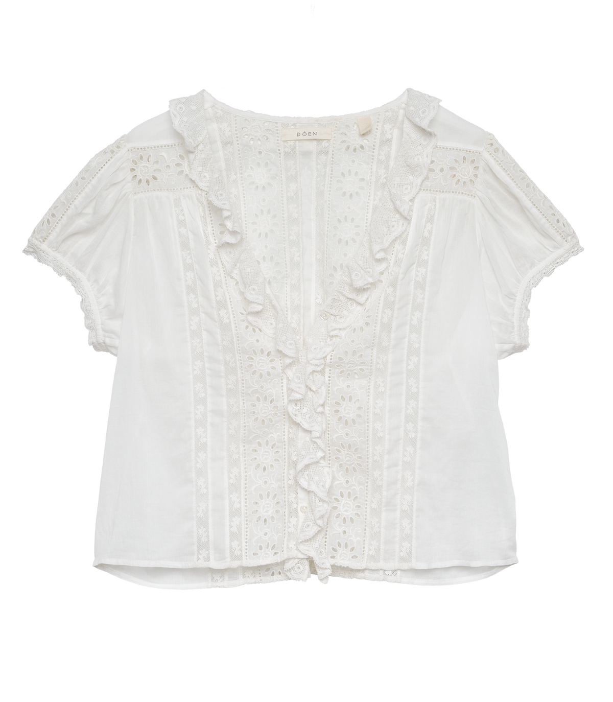 Clairette Organic Cotton Voile Top in Salt