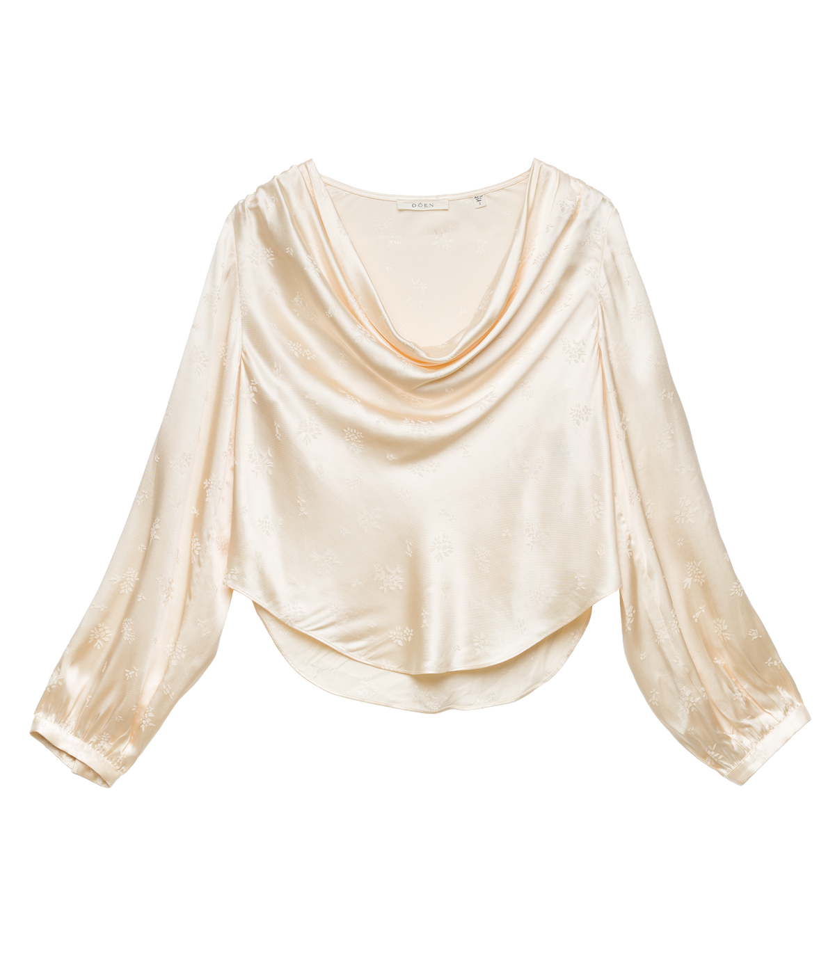 Espoir Cowl Neck Jacquard Top in Candlelight