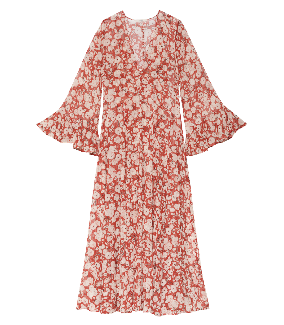 Imelda Silk Chiffon Maxi Dress | Rouge Ambridge Rose