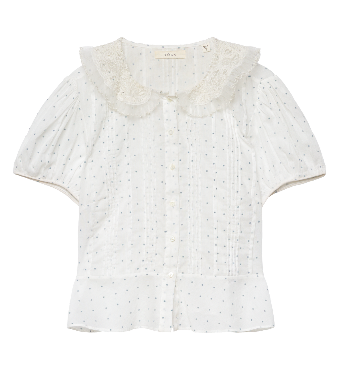 Oleta Top – Salt Flock Dot Organic Cotton Voile