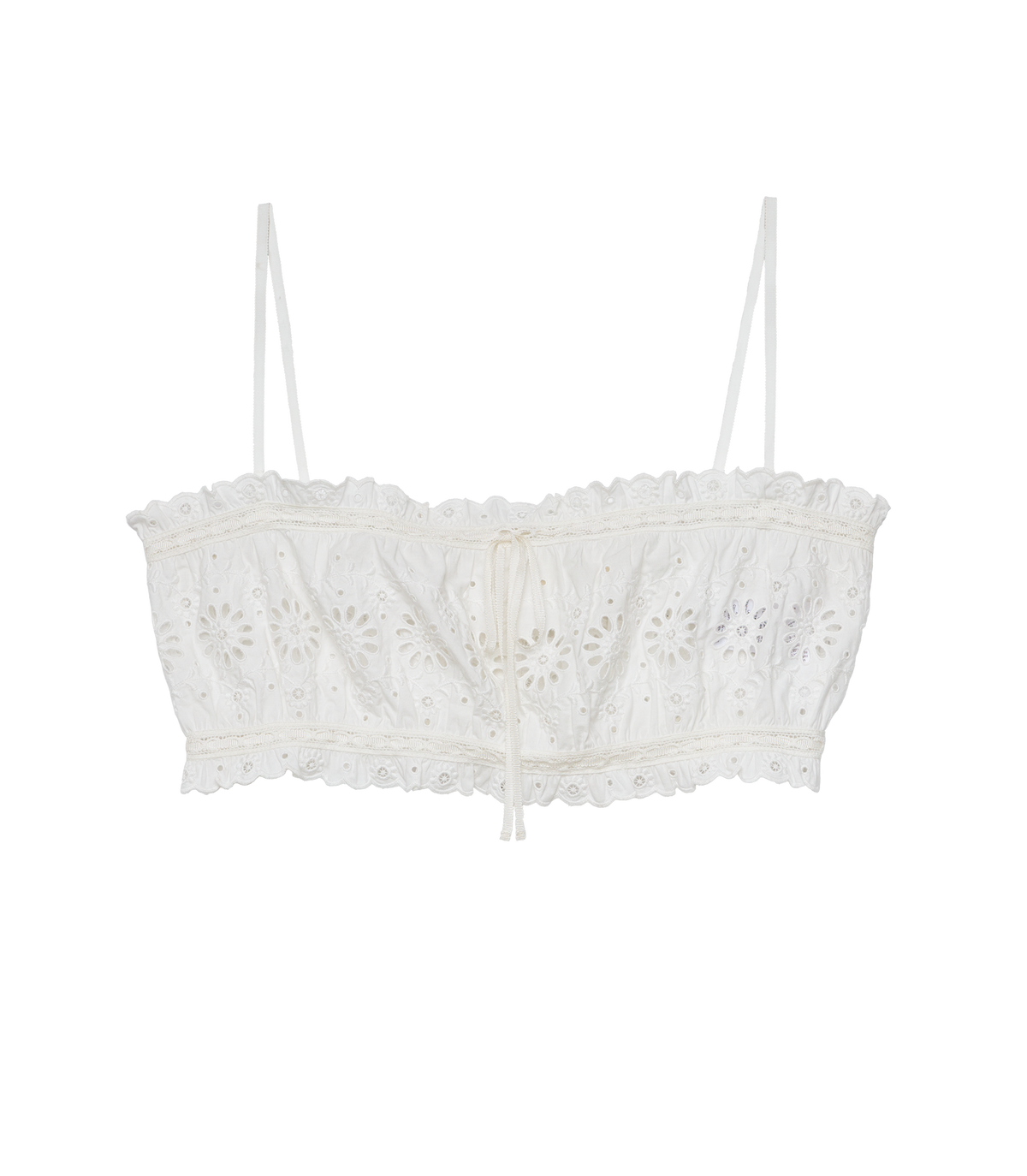 Tia Top Salt | Organic Cotton Floral Eyelet Cropped Tank