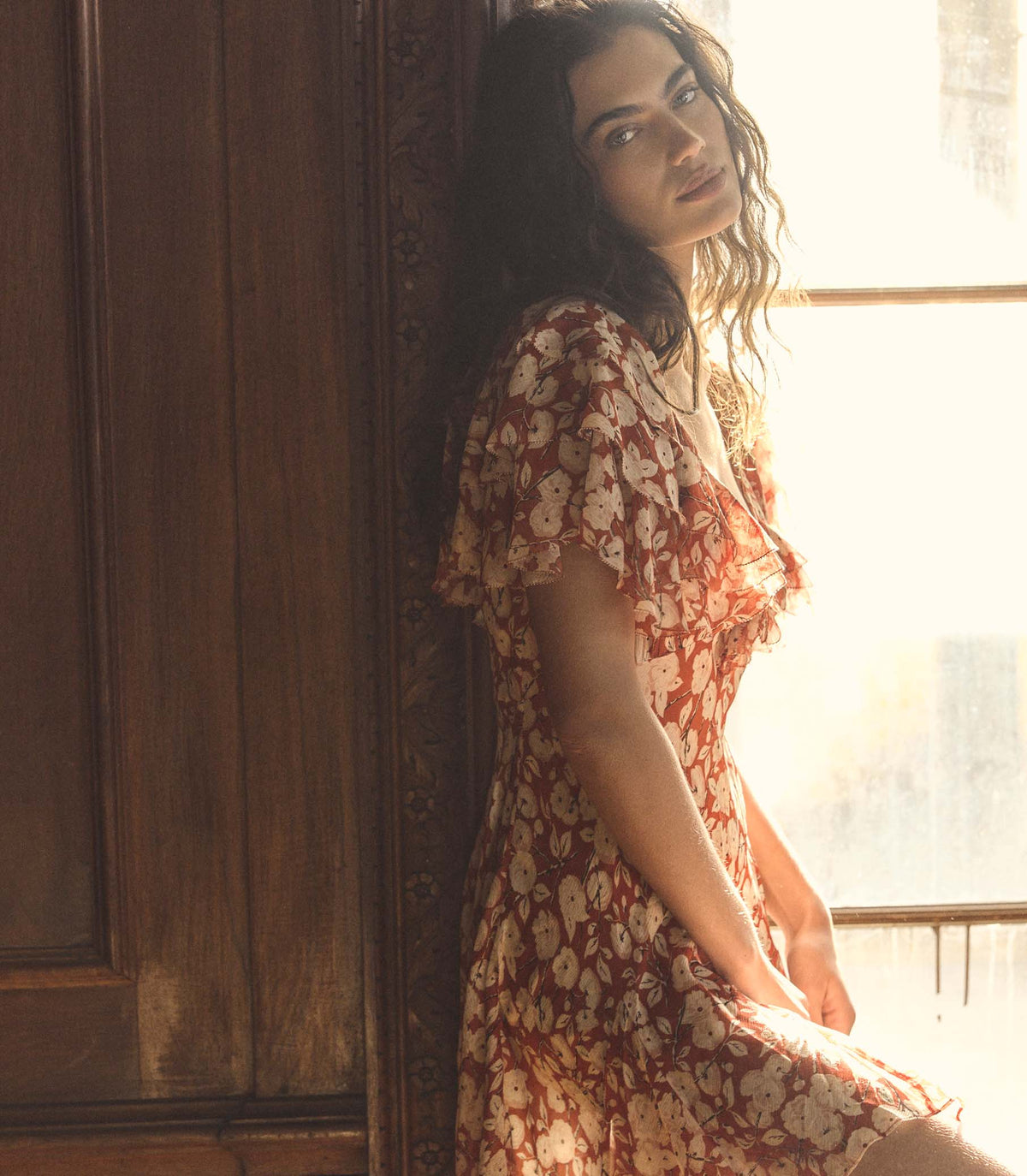 Alcida Silk Chiffon Mini Dress – Rouge Ambridge Rose
