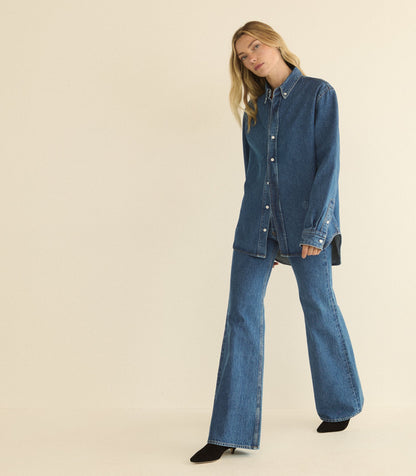 Bacall Regenerative Cotton Denim Shirt – Roussillon Mid Wash