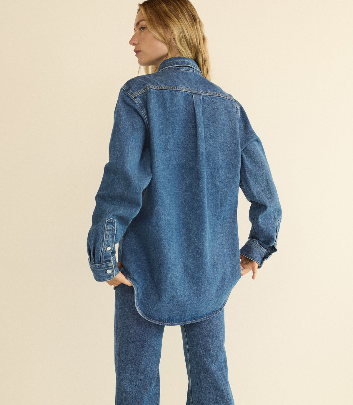 Bacall Regenerative Cotton Denim Shirt – Roussillon Mid Wash