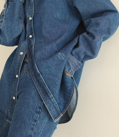 Bacall Regenerative Cotton Denim Shirt – Roussillon Mid Wash