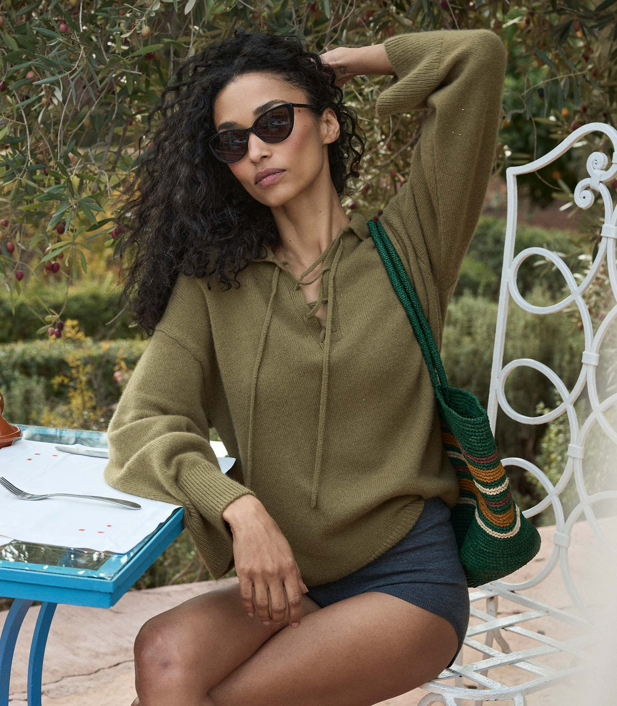 Burke 100% Cashmere Pullover Sweater – Mossy Olive Brown