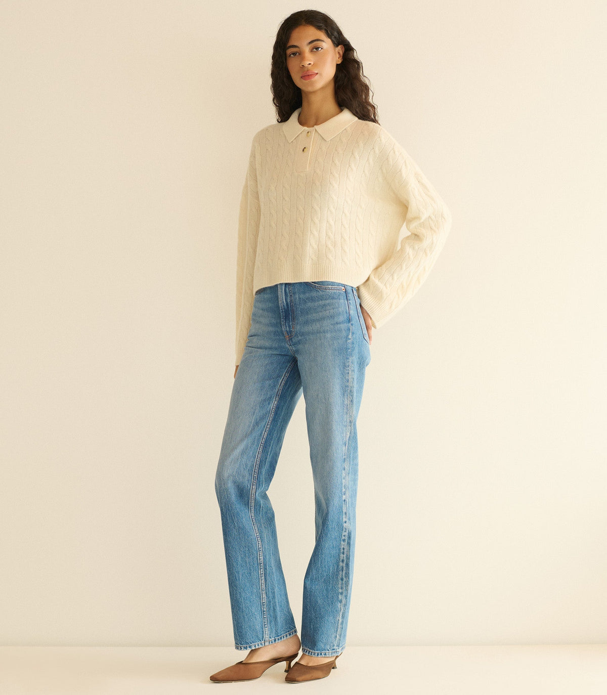 Cambridge Cable-Knit Cashmere Sweater – Magnolia