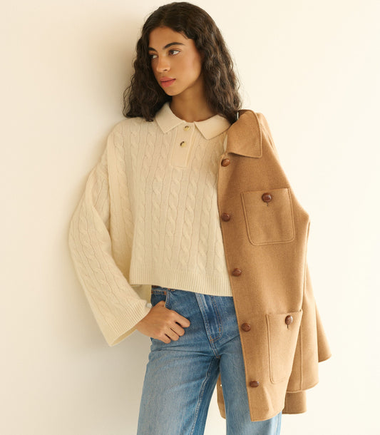 Cambridge Cable-Knit Cashmere Sweater – Magnolia