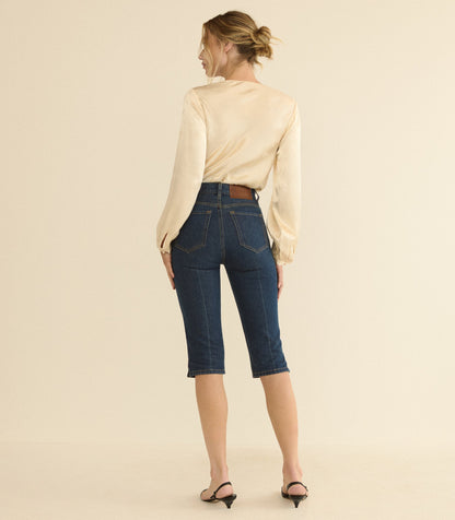 Chantal High-Rise Capri Jeans – Cavalaire Dark Wash