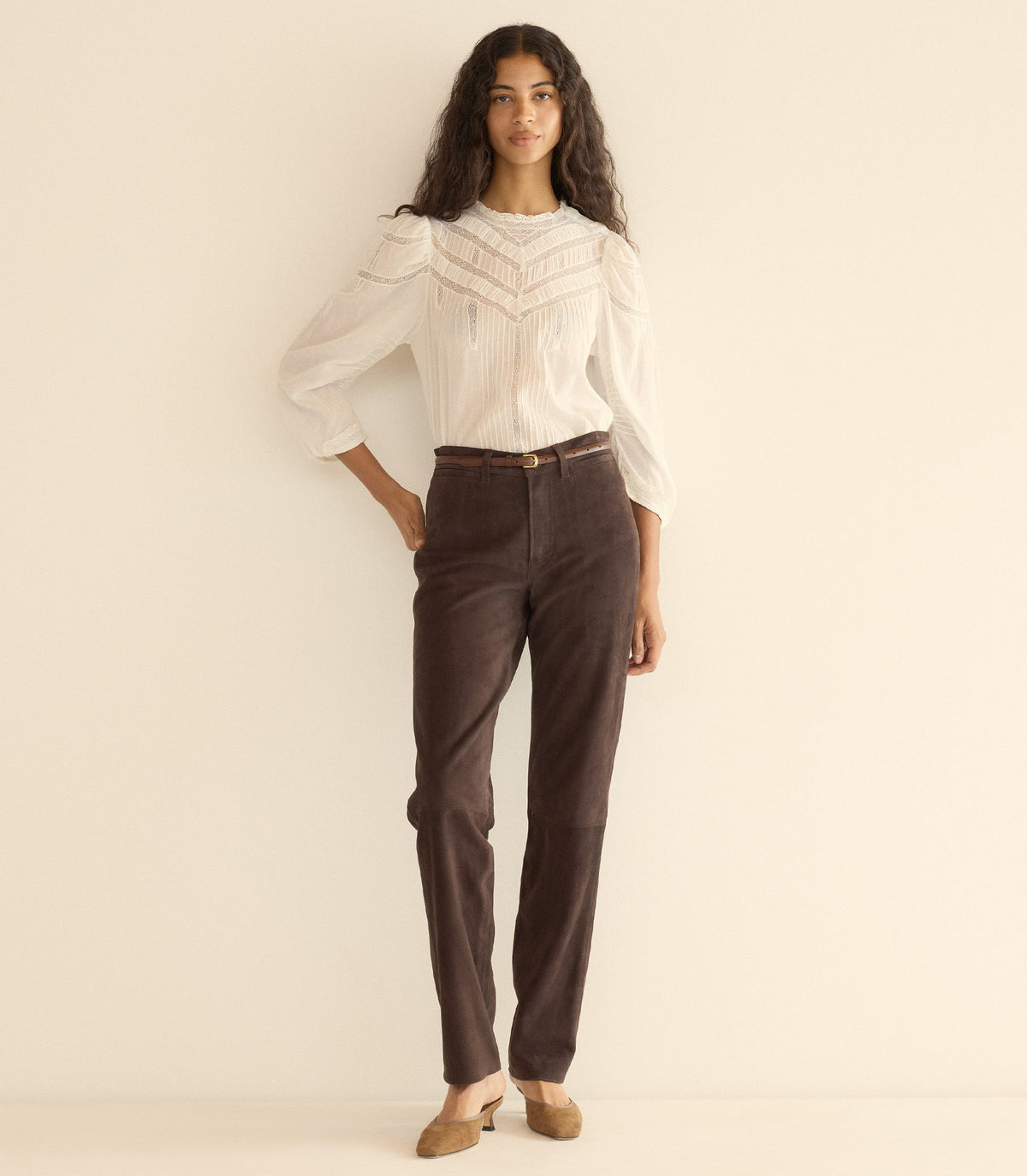 Chevalier Suede Trouser – Deep Chocolate