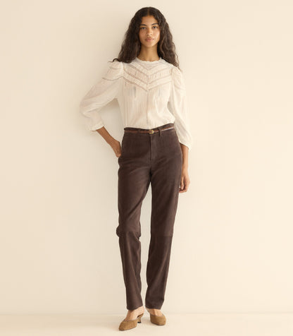 Chevalier Suede Trouser – Deep Chocolate