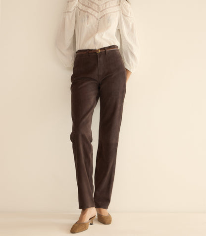 Chevalier Suede Trouser – Deep Chocolate