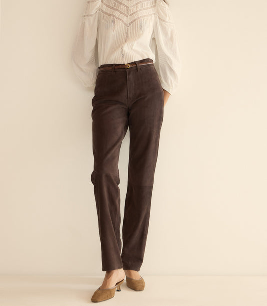 Chevalier Suede Trouser – Deep Chocolate