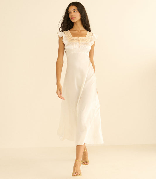 Corina Bias-Cut Silk Satin Dress | Salt