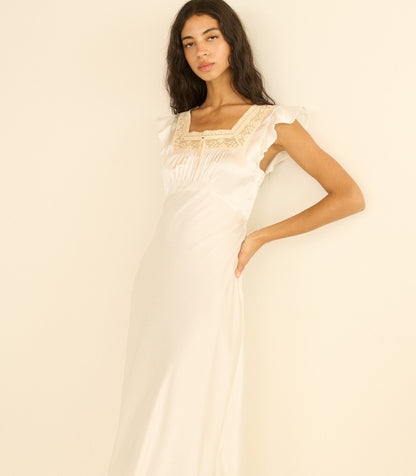 Corina Bias-Cut Silk Satin Dress | Salt