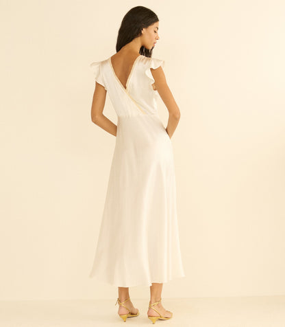 Corina Bias-Cut Silk Satin Dress | Salt