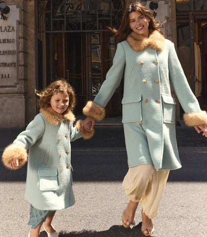 Deneuve Wool Bouclé Coat | Brighton Fog