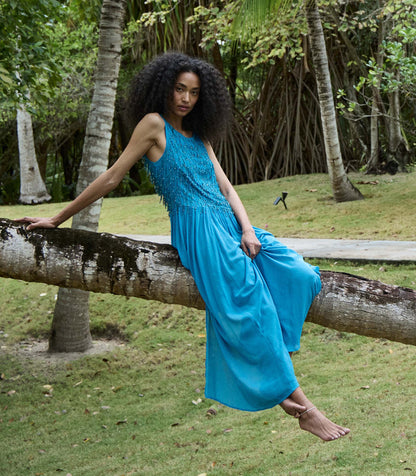 Donyale Hand-Beaded Heirloom Dress | Blue Grotto