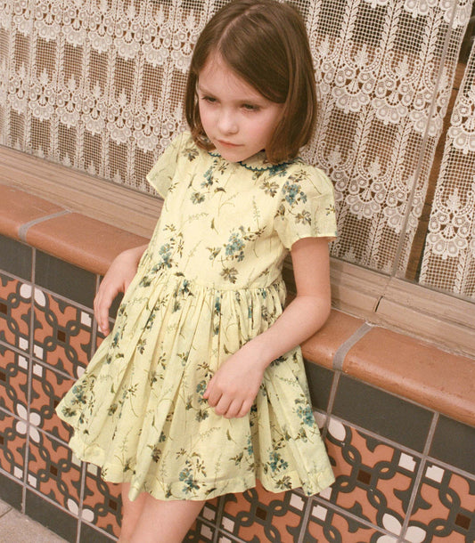 Dua Floral Organic Cotton Voile Dress | Sunshine