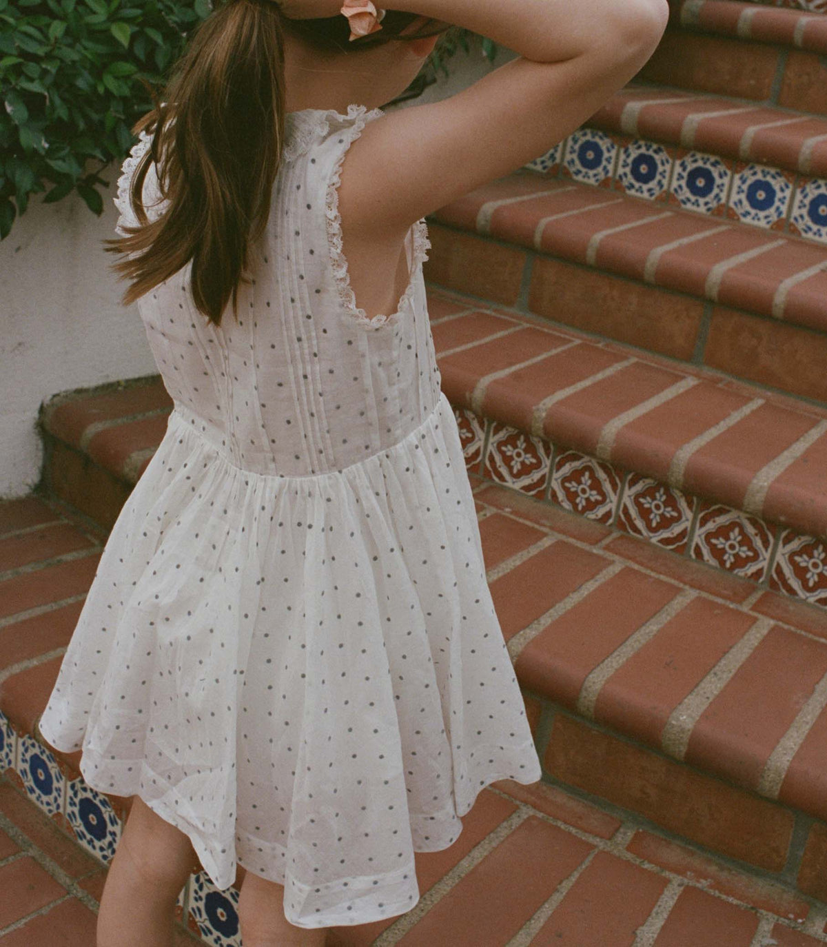 Elly Flock Dot Organic Cotton Voile Dress | Salt
