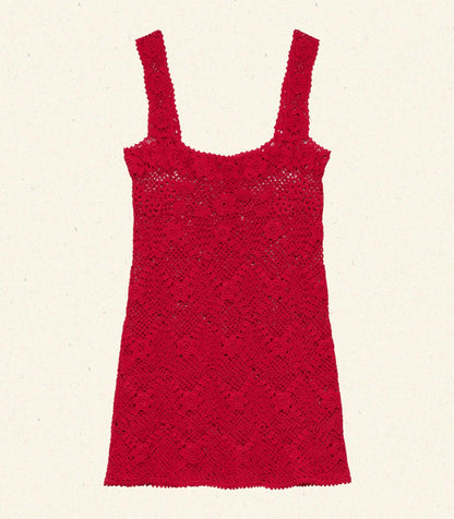 Eloise Heirloom Floral Crochet Mini Dress | Ruby