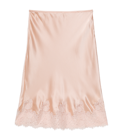 Elowette Silk Satin Midi Skirt – Peach Sorbet