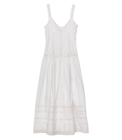 Esperance Organic Cotton Poplin Dress in Salt