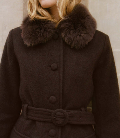 DÔEN Heirloom Farrow Wool-Cashmere Coat | Chocolate