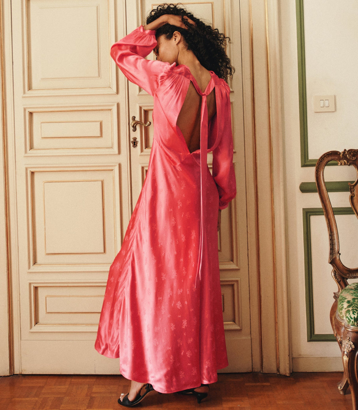 Félicité Dress – Wild Geranium Jacquard Gown