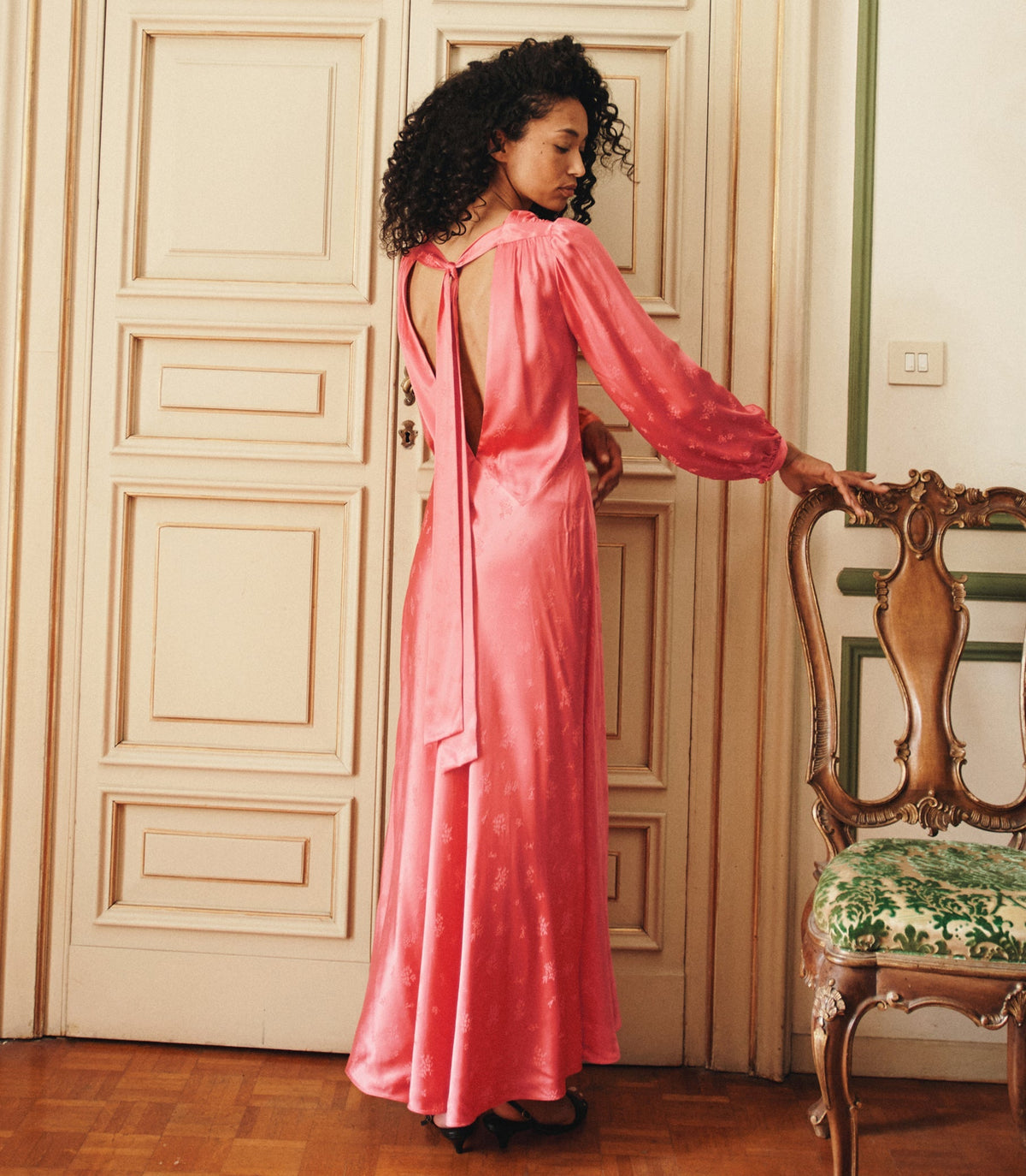 Félicité Dress – Wild Geranium Jacquard Gown
