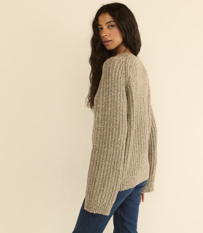 Fennel Sweater – Gray Marl Ribbed Wool Blend
