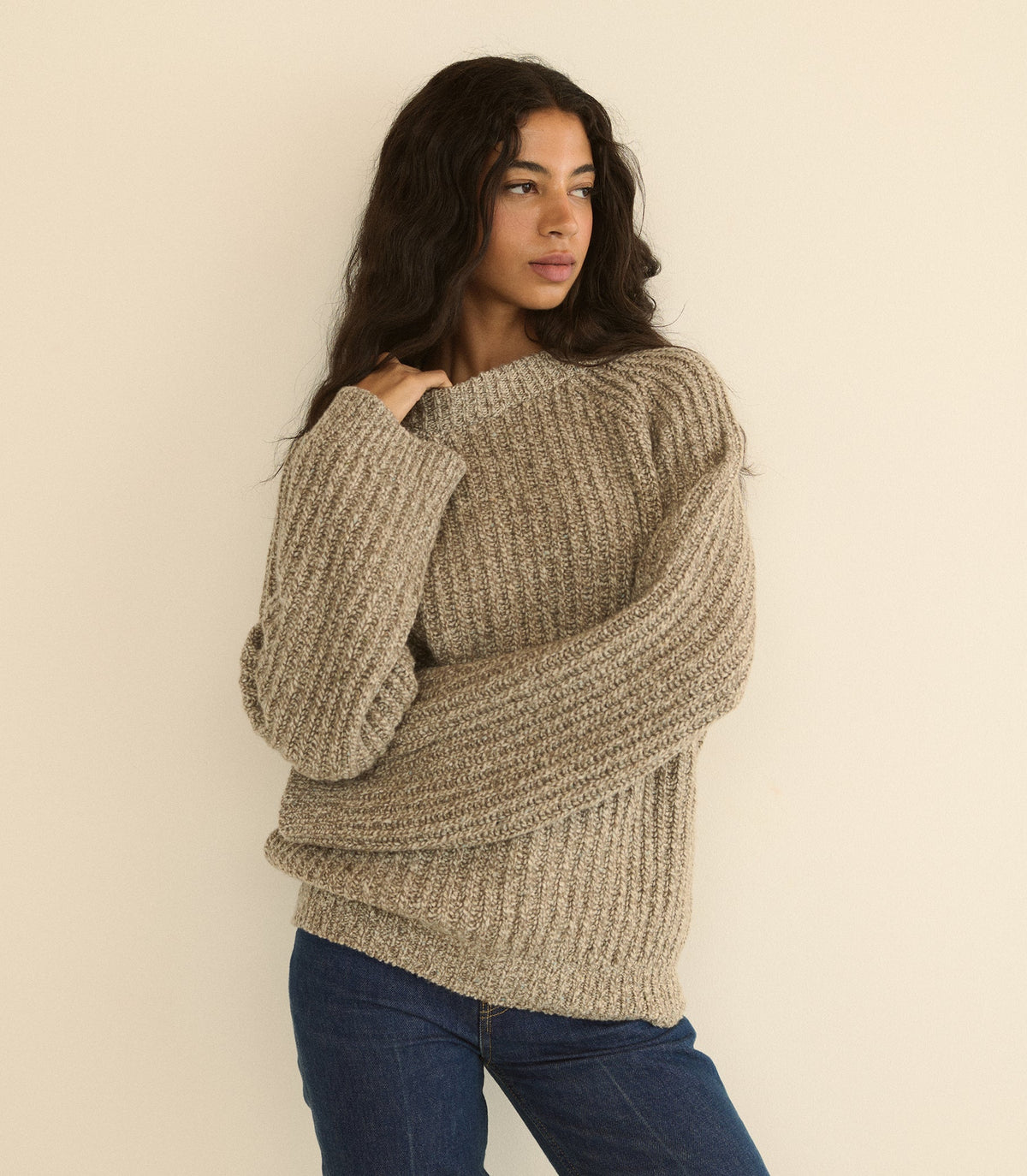 Fennel Sweater – Gray Marl Ribbed Wool Blend