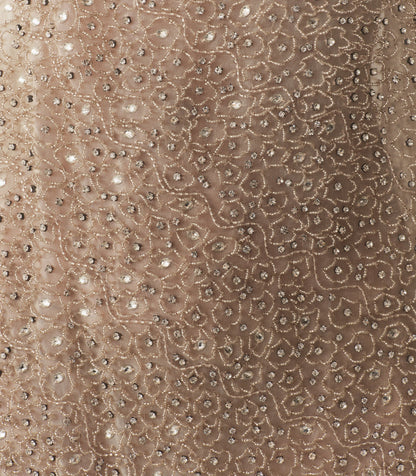 Gala Dress in Champagne – Hand-Beaded Silk Gown