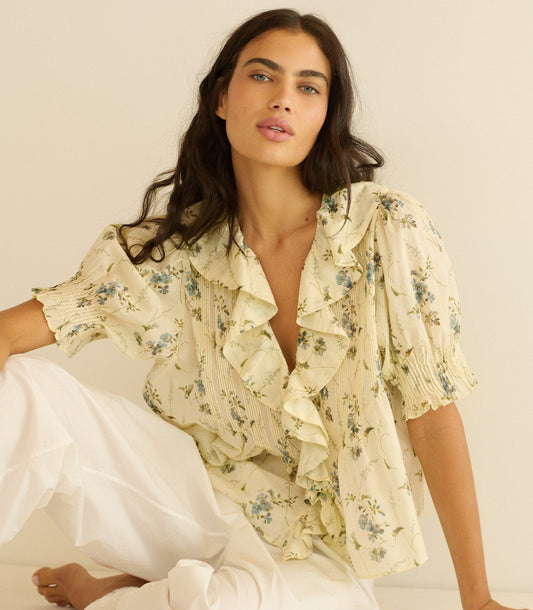 Henri Floral Blouse | Sunshine Prairie Rose Print