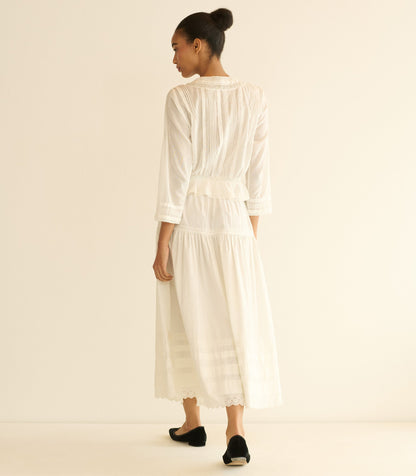 Hillock Peplum Blouse in Organic Voile | Salt