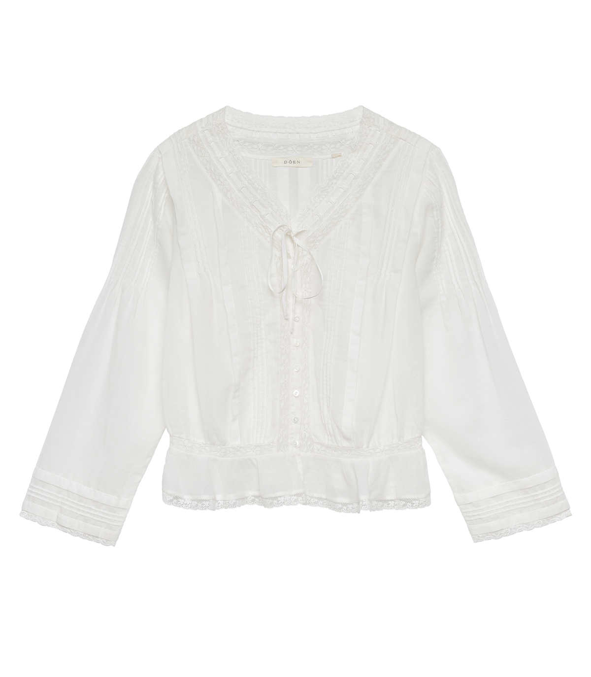 Hillock Peplum Blouse in Organic Voile | Salt