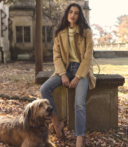 Hutton Goat Suede Trench Coat | Blonde