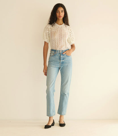 Idora Embroidered Tulle Blouse | Salt