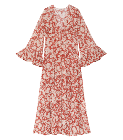 Imelda Silk Chiffon Maxi Dress | Rouge Ambridge Rose