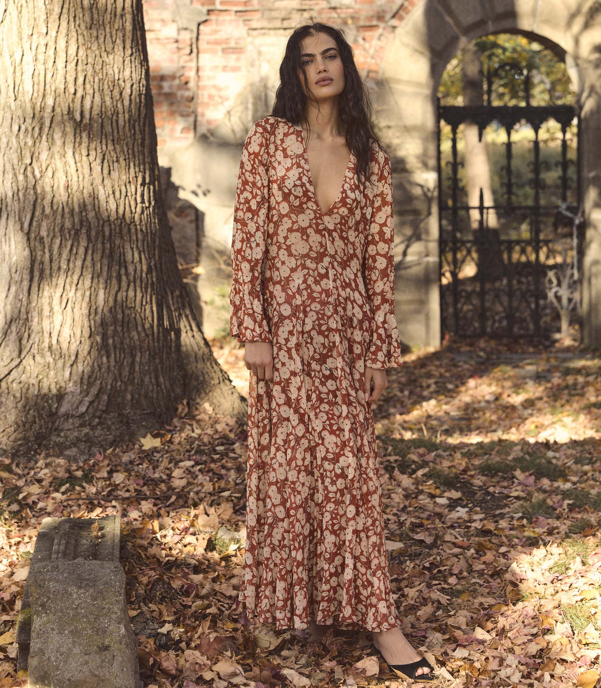 Imelda Silk Chiffon Maxi Dress | Rouge Ambridge Rose