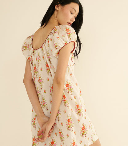 Julia Organic Voile Mini Dress | Rose Petit Bouquet