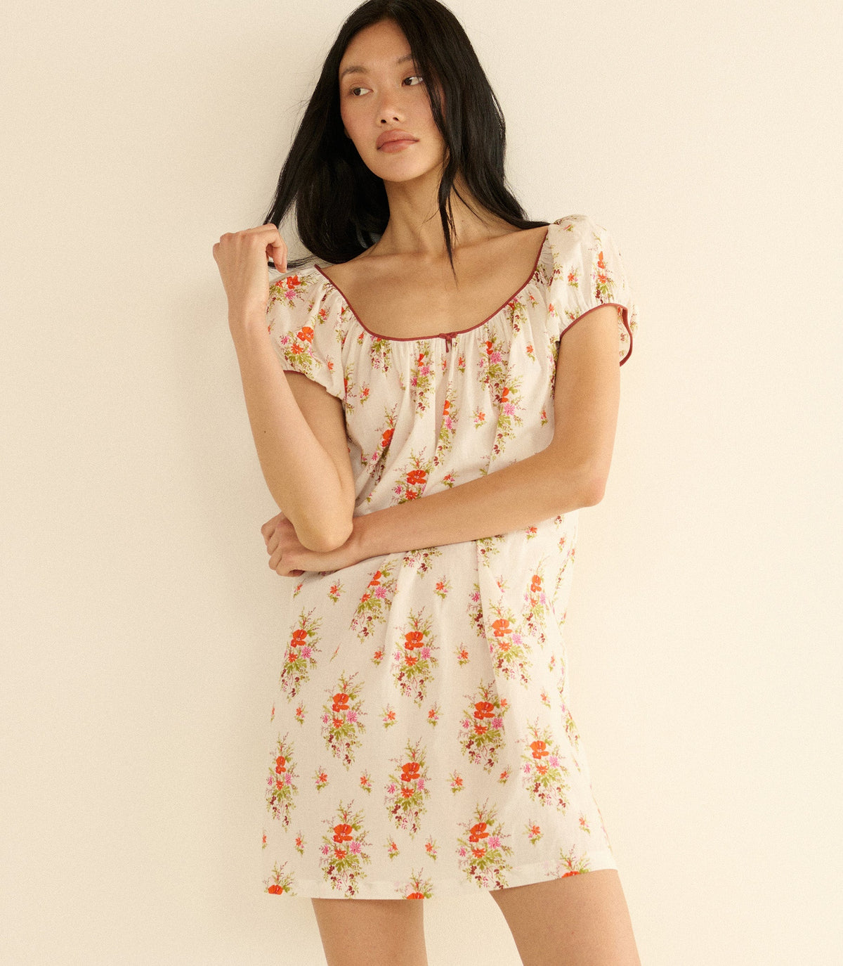 Julia Organic Voile Mini Dress | Rose Petit Bouquet