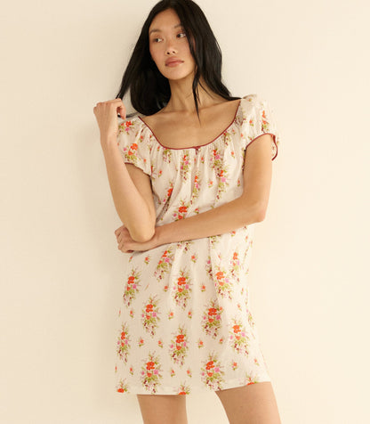 Julia Organic Voile Mini Dress | Rose Petit Bouquet