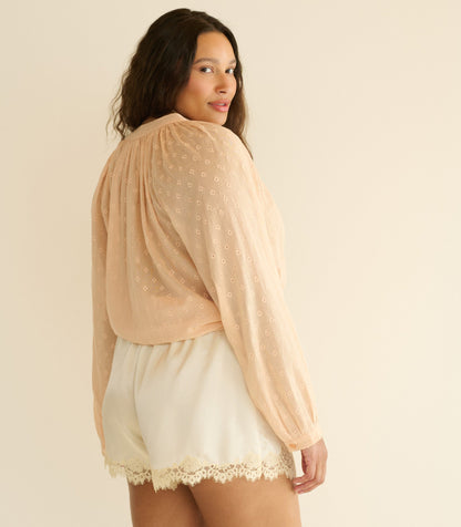 Julienne Top – Peach Sorbet Marseille Embroidery