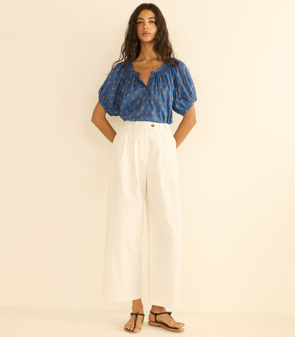 June Top – Eartha Paisley Cotton Voile Blouse