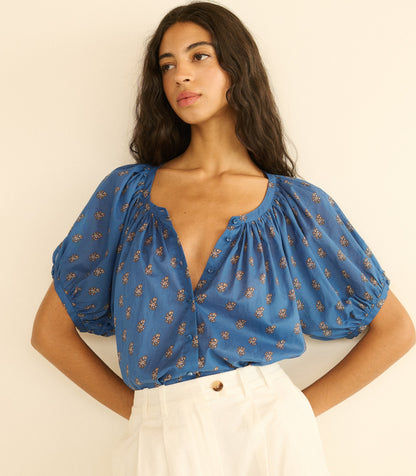 June Top – Eartha Paisley Cotton Voile Blouse