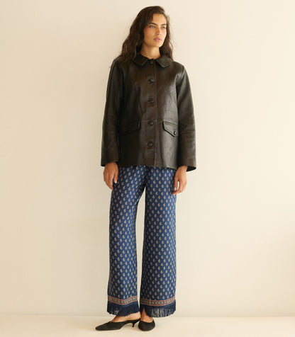 Lavon Fringe Pant – Bleu Taormina Paisley Silk-Viscose