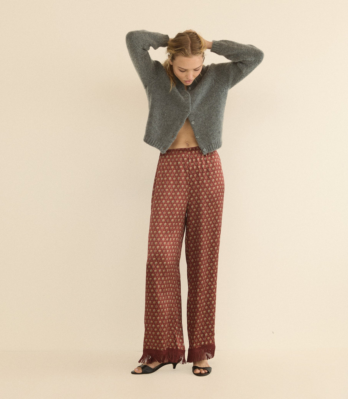 Lavon Fringe Pant – San Sebastian Foulard Silk Satin