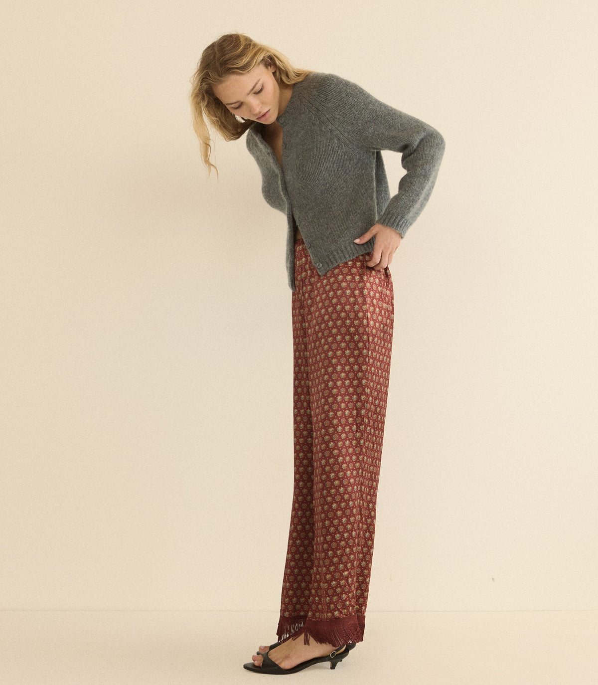 Lavon Fringe Pant – San Sebastian Foulard Silk Satin