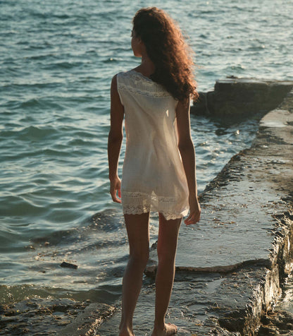 DÔEN Heirloom Lida Lace Shift Dress – Salt
